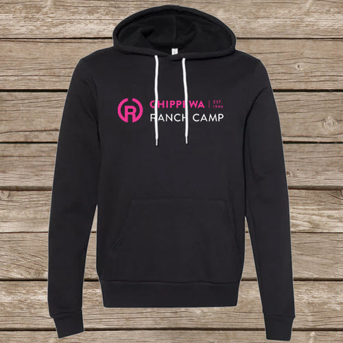 Chippewa Ranch Camp Neon Pink Stacked Logo Hoodie